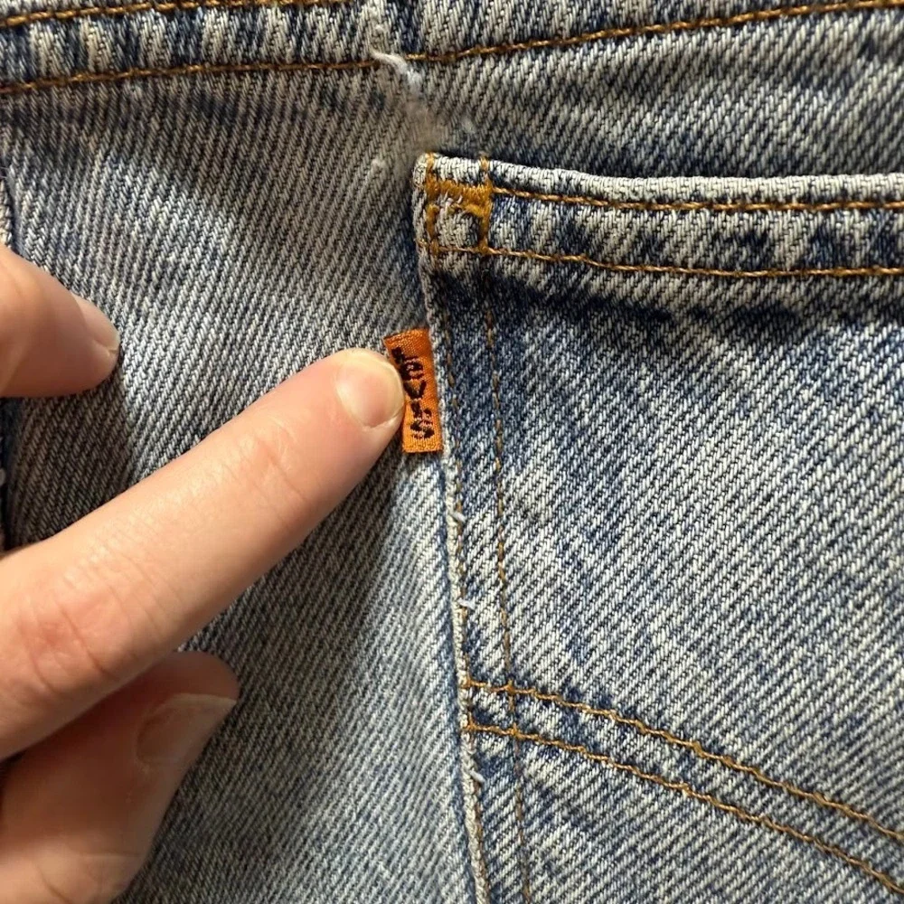 Vintage Levis 505 Orange Tab Jeans Light Wash Size‎ 38x30 Fits like 34x29
